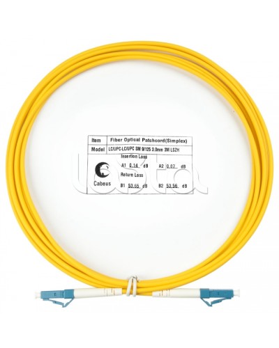Шнур оптический simplex LC-LC 9/125 SM 3 м LSZH Cabeus FOP(s)-9-LC-LC-3M в Октябрьском Патч-корды оптические Pintop.ru