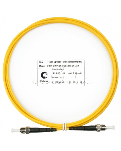 Шнур оптический simplex ST-ST 9/125 sm 2м LSZH Cabeus FOP(s)-9-ST-ST-2m в Октябрьском Патч-корды оптические Pintop.ru