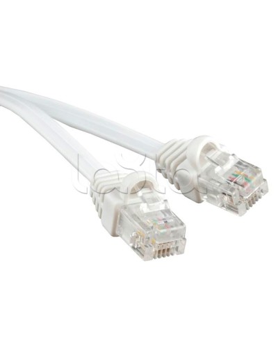 Патч-корд 6p4c телефонный, 5 м, белый Cabeus PC-TEL-RJ12-5m в Октябрьском Патчкорды (медные) Pintop.ru