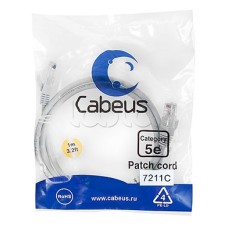 Шнур коммутационный RJ-45 кат.5е (3 м) Cabeus PC-UTP-RJ45-Cat.5e-3m-YL
