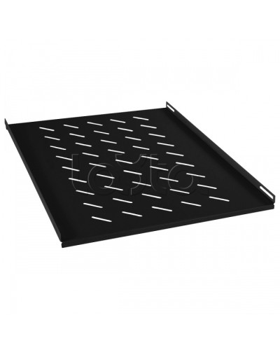 Полка перфорированная глубиной 700 мм для открытых стоек, цвет черный (RAL 9004) Cabeus RA-J018-FC-700-BK в Октябрьском Полки для шкафов и стоек Pintop.ru