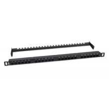 Патч-панель 19" (0,5U) 24 порта RJ-45 кат.5е Cabeus (PLHD-24-Cat.5e-Dual-180-0,5U)