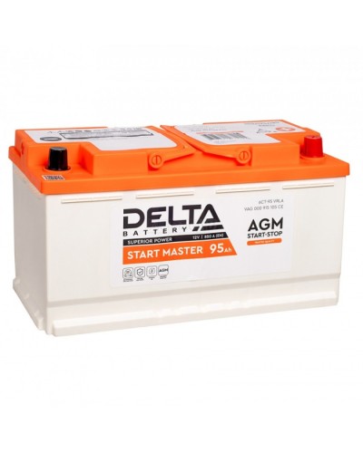 Аккумуляторная батарея 12 - 95 DELTA START MASTER 95 Ah AGM в Октябрьском Электротехническое оборудование Pintop.ru