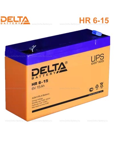 Аккумулятор свинцово-кислотный Delta HR 6-15 в Октябрьском Электротехническое оборудование Pintop.ru