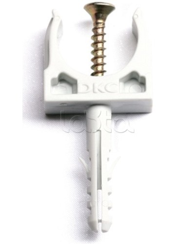 Держатель с защелкой и дюбелем, д.32 мм DKC 51332 в Октябрьском Держатели, клипсы, скобы Pintop.ru