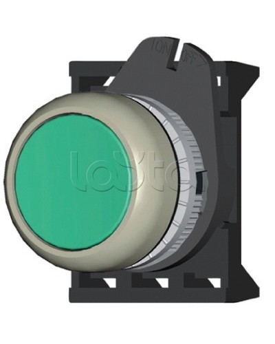 Кнопка плоская прозрачная с фиксацией, зеленая DKC ABDLM2 в Октябрьском Аксессуары для стоек и шкафов Pintop.ru