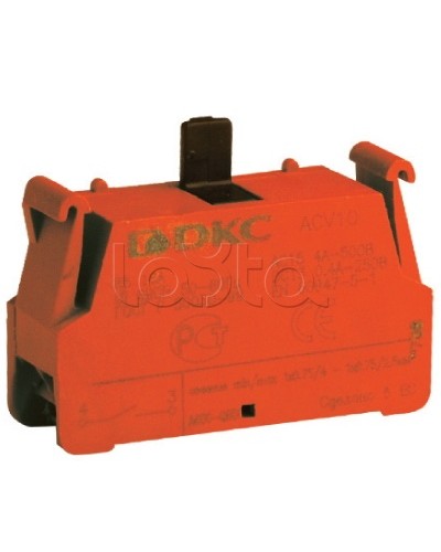 Блок контактный с клеммным безвинтовым зажимом, нормально-замкнутый DKC ACV01 (5 шт/уп) в Октябрьском Клеммные колодки Pintop.ru