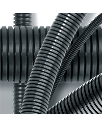 Труба гофрированная DN23мм, ПВ-0, д. вн. 22,6 мм, д. нар. 28,5 мм, полиамид 6 с протяжкой DKC PA612329F0 в Октябрьском Труба гофрированная Pintop.ru