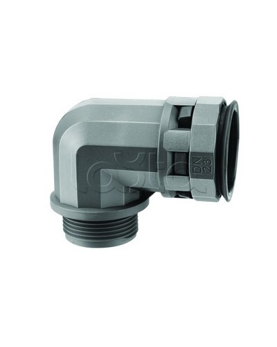 Муфта 90 грд. труба-коробка DN 17 мм, М20х1,5, полиамид, цвет черный DKC PAN17M20N в Октябрьском Повороты, муфты, тройники Pintop.ru