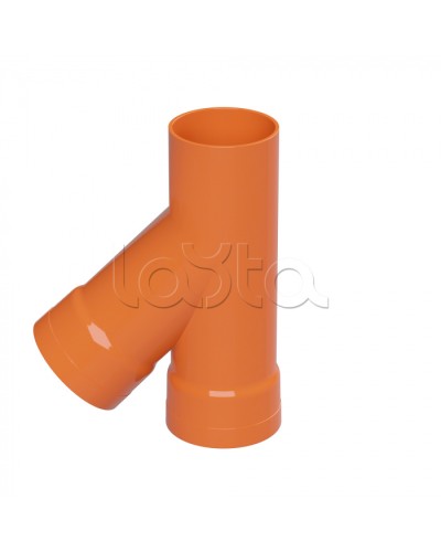 Тройник для двустенных труб одного диаметра ф110мм, 45°, полипропилен DKC 019110 в Октябрьском Повороты, муфты, тройники Pintop.ru