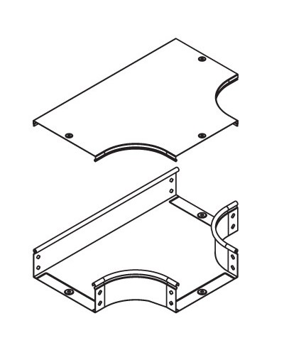 Крышка DPT на ответвитель Т-образный горизонтальный осн. 100 DKC 38042 в Октябрьском Аксессуары для лотков Pintop.ru