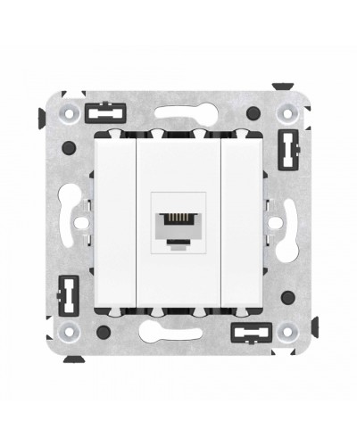 Телефонная розетка RJ-12 без шторки в стену одинарная, Avanti, Белое облако DKC (4400613) в Октябрьском Розетки компьютерные и телефонные Pintop.ru