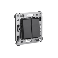 Выключатель двухклавишный в стену, "Avanti", "Черный квадрат" DKC 4402104