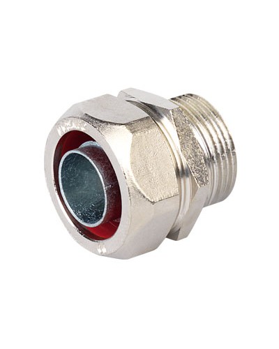 Муфта металлорукав-коробка, ф15мм, IP40/IP44/IP66/IP67, М20х1,5 наружная резьба DKC (6014-20A) в Октябрьском Повороты, муфты, тройники Pintop.ru