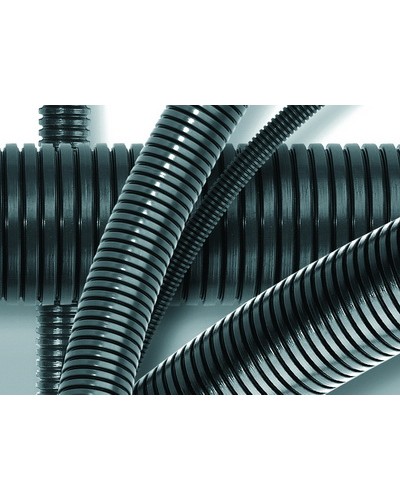 Труба гофрированная DN12мм, ПВ-0, д. вн. 12,2 мм, д. нар. 15,8 мм, полиамид с протяжкой DKC PA611216F0 в Октябрьском Труба гофрированная Pintop.ru