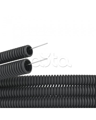 Труба гофр. DN29мм,полиамид 6, с протяжкой, темно-серый DKC (PA612935F0) в Октябрьском Труба гофрированная Pintop.ru