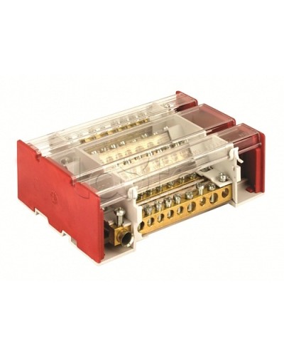 Блок распределительный на DIN рейку c выносной клеммой 4р 160А, 7х7мм 1х8мм 1х9мм 1х12мм DKC BD3160104 в Октябрьском Аксессуары для стоек и шкафов Pintop.ru