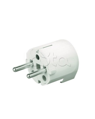 Вилка кабельная, бытовая с центральным вводом кабеля. Белая. IP20 16А 2P+E 230В DKC DIS1302063 в Октябрьском Аксессуары для стоек и шкафов Pintop.ru