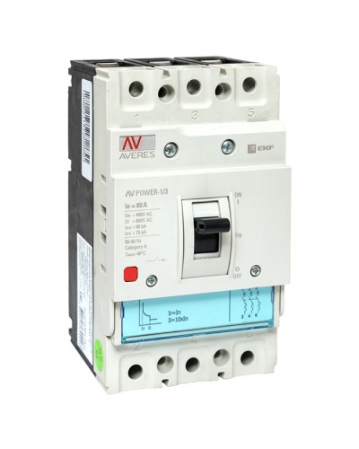 Автоматический выключатель AV POWER-1/3 80А 80kA TR EKF AVERES (mccb-13-80H-TR-av) в Октябрьском Электротехническое оборудование Pintop.ru