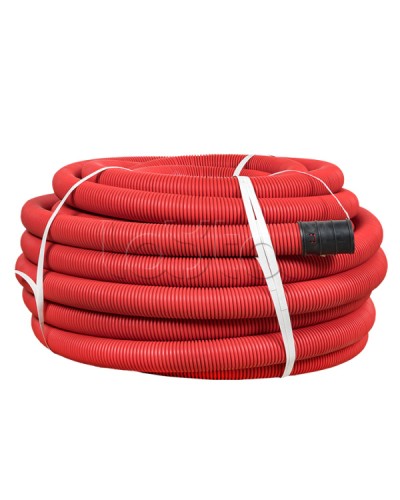 Труба гофр. двустенная ПНД/ПНД гибкая с протяжкой d63 мм (50 м) красная EKF-Plast (tg2st-63-50m) в Октябрьском Труба гофрированная Pintop.ru