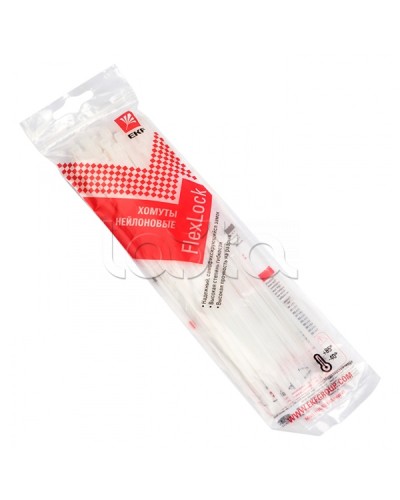 Хомут P6.6 стандартный (б), 3.6x250 (50шт) FlexLock PROxima EKF (plc-fl-ctsw-3.6x250-r) в Октябрьском Стяжки-хомуты Pintop.ru