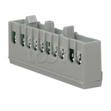 Шина "фаза" L (6х9мм) 10 отверстий латунь серый изолированный корпус на DIN-рейку EKF PROxima (sn0-63-10-is)