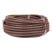 Труба гофр. ПВХ с протяжкой d16 мм (25 м) темное дерево EKF-Plast (tg-z-16d)