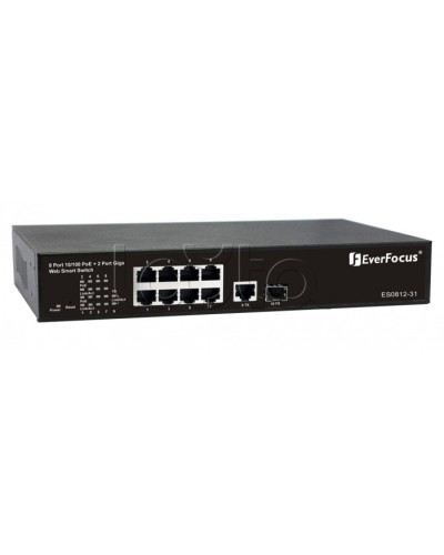 Коммутатор PoE 8-портовый EverFocus ES0812-31 в Октябрьском Коммутаторы Pintop.ru