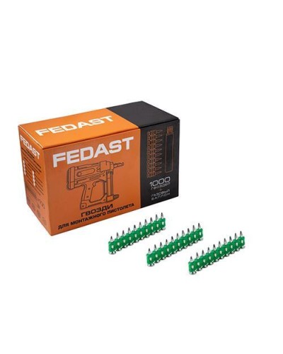 Гвозди 3,0*16 мм усиленные для монтажного пистолета (1000 шт/уп) FEDAST (fd3016eg) в Октябрьском Крепеж: Дюбели, шурупы, саморезы Pintop.ru