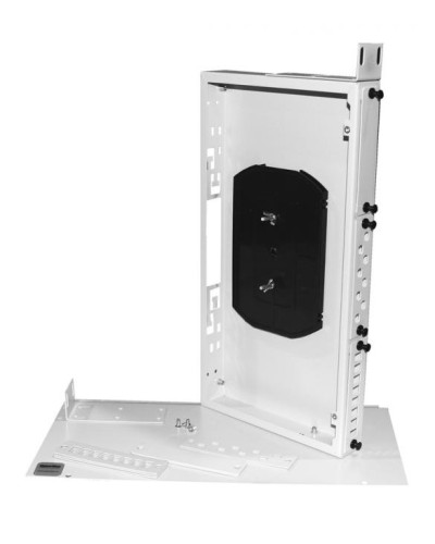 Бокс оптический универсальный 19, от 8 до 24 портов (SC, duplex LC, ST, FC), со сплайс пластиной, без пигтейлов и проходных адаптеров Hyperline FO-19R-1U-3xSLT-W140H42-24UN-GY в Октябрьском Кросс оптический Pintop.ru