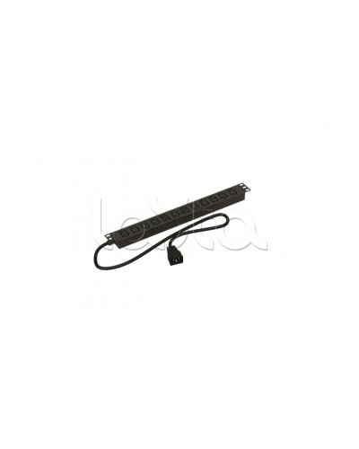 Блок розеток горизонтальный черн Hyperline (SHE19-12IEC-2.5AIEC) в Октябрьском Блоки розеток Pintop.ru