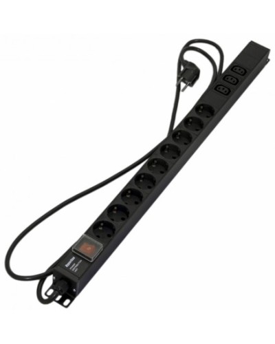 Блок розеток Hyperline SHE-9SH-3IEC-S-2.5EU в Октябрьском Блоки розеток Pintop.ru