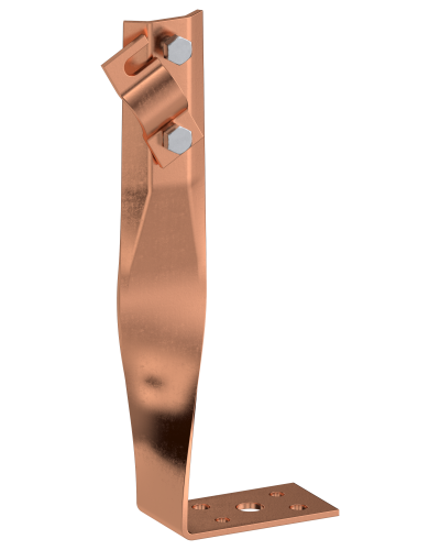 Держатель проводника круглого 6-10мм винтовой угловой скрученный h=140мм медь IEK (ZDP87-50-1-16-140) в Октябрьском Крепеж Pintop.ru