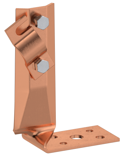 Держатель проводника круглого 6-10мм винтовой угловой скрученный h=70мм медь IEK (ZDP87-50-1-16-70) в Октябрьском Крепеж Pintop.ru