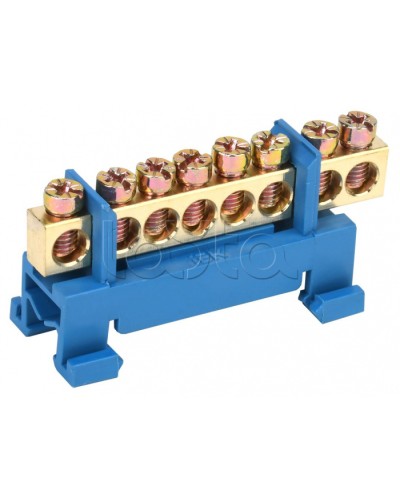 Шина нулевая изолированная с одним угловым изолятором ШНИ-6x9-8-С-С IEK (YNN10-69-8P-K07) в Октябрьском Клеммные колодки Pintop.ru