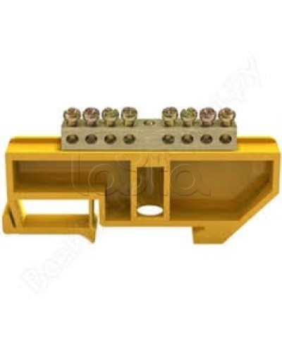 Шина PE земля на DIN-изоляторах ШНИ-6х9-8-Д-Ж IEK YNN10-69-8D-K05 в Октябрьском Клеммные колодки Pintop.ru