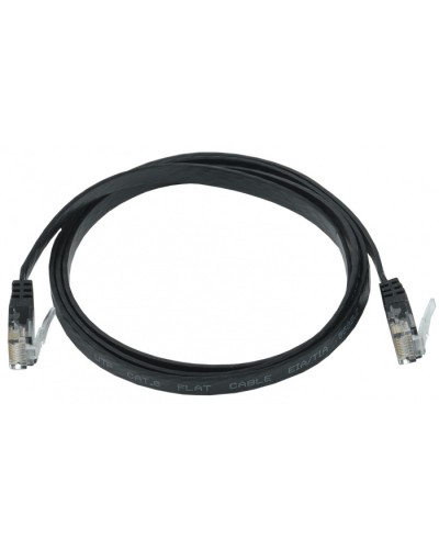 ITK Коммутационный шнур плоский кат.6 UTP 5м чёрный (PC09-C06U-5M-FL) в Октябрьском Патч-корды и пигтейлы Pintop.ru