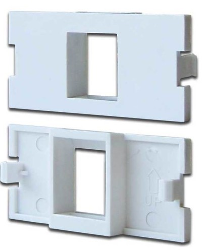 Вставка модульная на 1 кейстоун в розетку LAN-MB, белая LANMASTER LAN-MBP-1OK-WH в Октябрьском Коннекторы Pintop.ru