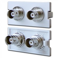 Вставка модульная с 2-мя BNC-адаптерами в розетку LAN-MB, белая LANMASTER (LAN-MBP-2BNC-WH)