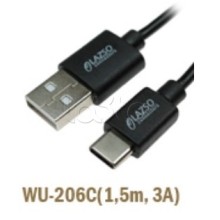 Кабель для передачи данных и зарядки LazsoWU-206C(1,5m, 3А)