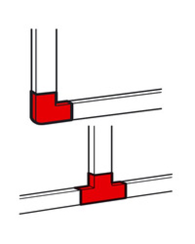 Угол плоский/отвод Т-образный для кабель-канала METRA Legrand (638199) в Октябрьском Аксессуары для кабель-канала Pintop.ru