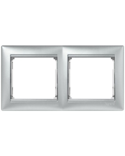 Рамка 2 поста горизонтальный монтаж алюминий Valena Legrand 770152 в Октябрьском Аксессуары для кабель-канала Pintop.ru