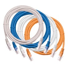 Шнур коммутационный NETLAN U/UTP 4 пары, Кат.5е (Класс D), 100МГц, 2хRJ45/8P8C, T568B, заливной, многожильный, BC (чистая медь), PVC нг(B), серый, 0,5м, уп-ка 10шт. NETLAN EC-PC4UD55B-BC-PVC-005-GY-10