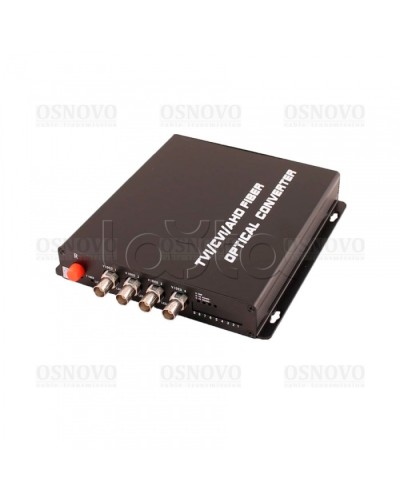 Приёмник 4 каналов видео оптический OSNOVO RA-H4/1F в Октябрьском Видеоусилители, Модуляторы, Делители Pintop.ru