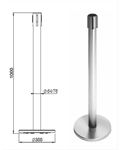 Стойка ограждения передвижная с ремнем Oxgard Стойка ограждения передвижная с ремнем (2 метра красный) (ВЗР 2387) в Октябрьском Ограждения Pintop.ru