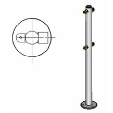 Стойка ограждения с 2-мя полупетлями под поворотную створку или секциюi-образная, 2 муфты Oxgard Стойка ограждения с 2-мя полупетлями i-образная (ВЗР 1996.01-01)