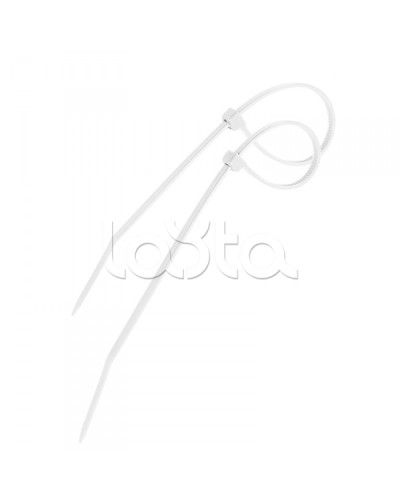 Стяжка 300х4 мм нейлоновая белый (100шт/уп) PROCONNECT 57-0300 в Октябрьском Стяжки-хомуты Pintop.ru