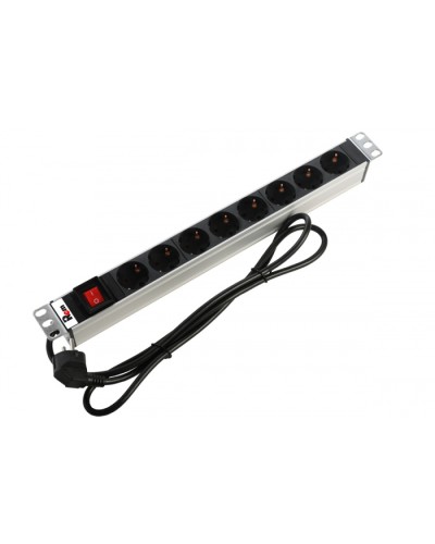 Блок розеток 1U, 8 розеток Schuko Rem R-16-8S-V-440-3 в Октябрьском Блоки розеток Pintop.ru