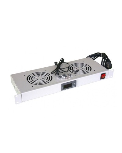 Модуль вентиляторный с термостатом 19 1U с 2-мя вентиляторами REXANT 04-2604 в Октябрьском Вентиляторные модули Pintop.ru