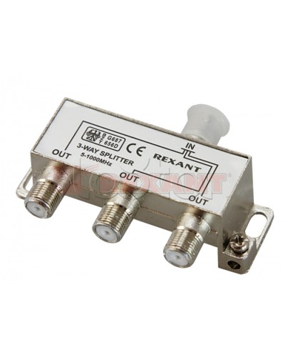 Делитель телевизионный ТВх3 под F разъём 5-1000 МГц (10шт/уп) REXANT 05-6002 в Октябрьском Системы видеонаблюдения Pintop.ru